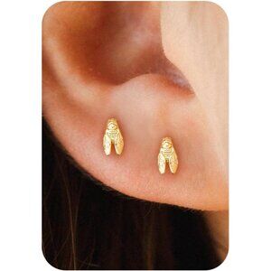 Gold Earrings for Women - 2 Pairs/1 Pairs 14K Gold/Silver Plated Small Shell, St